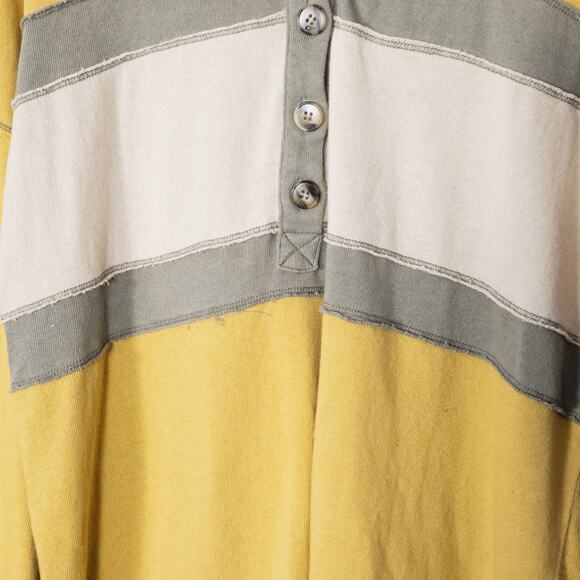 Anthropologie Women's Polo Top Yellow Size Large Colorblock Academia - Picture 4 of 10